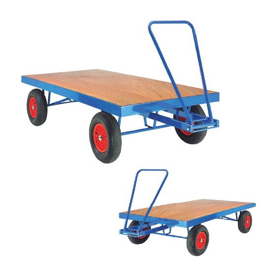 4 WHEEL FLAT BED TROLLEY