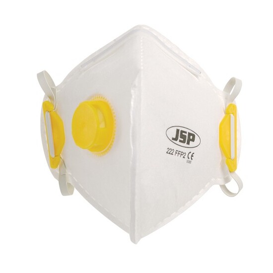 Picture of JSP - Disposable Verticle Fold Flat Mask FFP2 - 222 - Valved - Box Of 10
