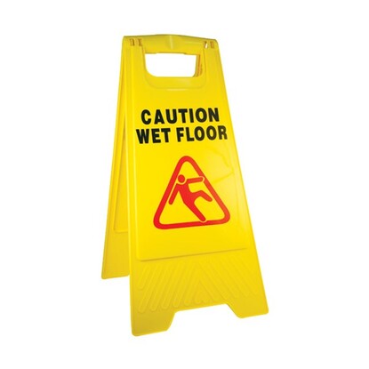 Show details for A-Frame Sign Caution Wet Floor Yellow