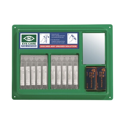 Eye Care Pod  Station with c/w Mirror 8 Vials & 2 No16 Sterile Pads