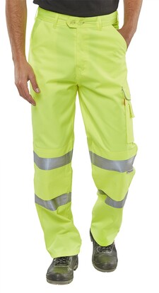 Hi-Vis Poly-Cotton Work Trouser - Yellow