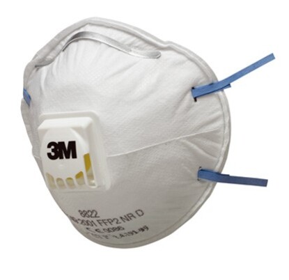 Show details for 3M 8822 FFP2 Cup-Shaped Valved Dust/Mist Respirator - Box of 10