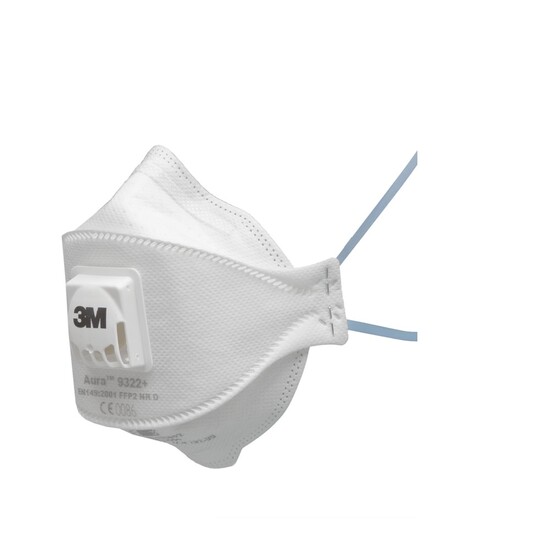 Picture of 3M 9322+ Aura FFP2 Flat Fold Valved Dust/Mist Respirator - Box of 10