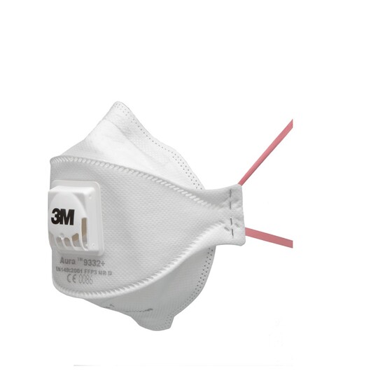 3M 9332+ Aura FFP3 Flat Fold Valved Dust/ Mist/ Metal Fume Respirator - Box of 10