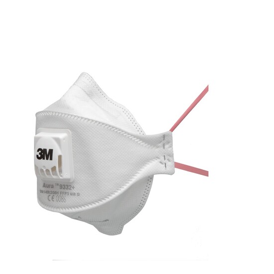 Picture of 3M 9332+ Aura FFP3 Flat Fold Valved Dust/ Mist/ Metal Fume Respirator - Box of 10