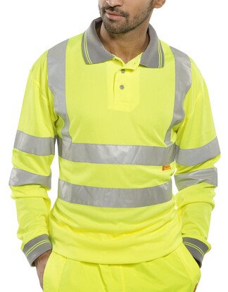 Hi Viz Polo Shirt - Long Sleeve - Yellow 