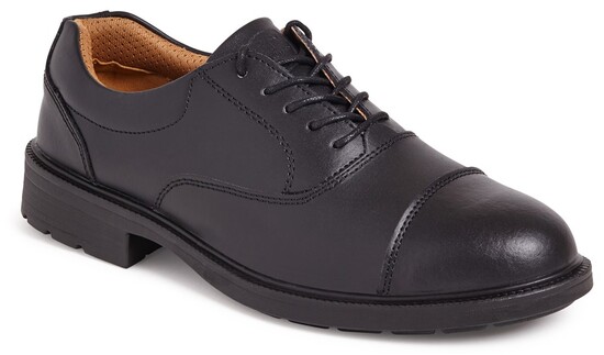 Picture of Black Leather Safety oxford Shoe - S1 SRC 