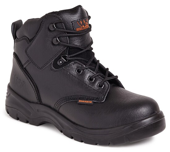 Black Leather Safety Boot With Mid-Sole - S1P SRC 