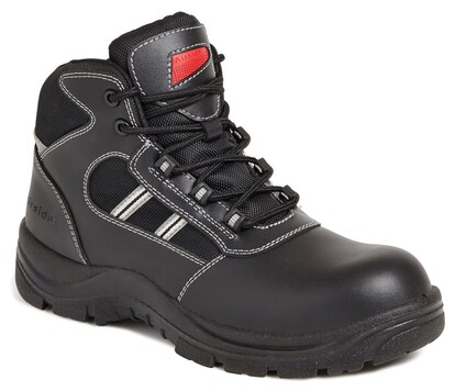 Show details for Black Leather Safety Boot With Mid-Sole - S3 SRA