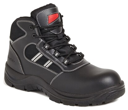 Black Leather Safety Boot With Mid-Sole - S3 SRA