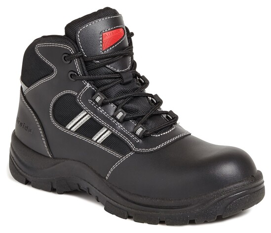 Black Leather Safety Boot With Mid-Sole - S3 SRA