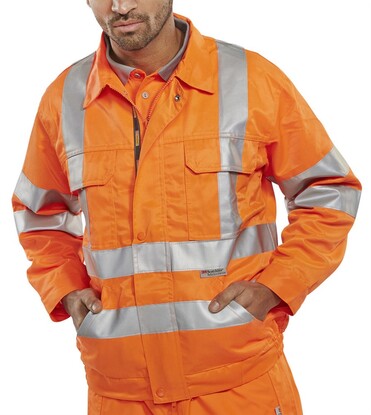 Show details for Rail Spec Polycotton Hi Viz Jacket - Conforms to GO/RT 3279