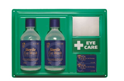 Eyecare Point Cabinet c/w Mirror -  2 No 500Ml Eye Wash & 2 No16 Sterile Pads