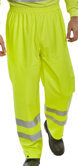 Super B-DRI Hi-Vis Breathable Water Proof Trousers - Yellow