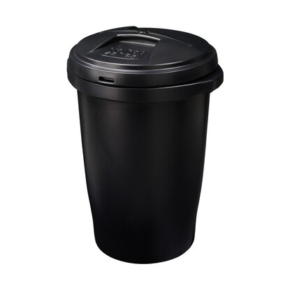Show details for Black Plastic Dust Bin with Lid