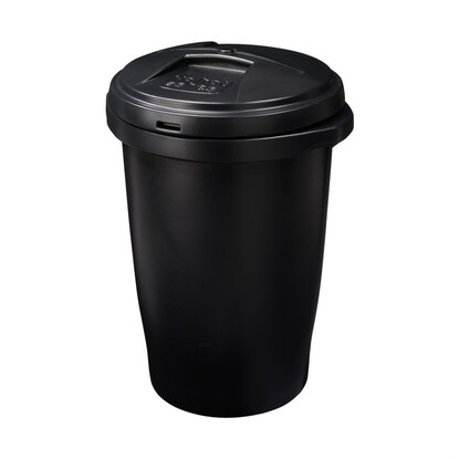 Black Plastic Dust Bin with Lid