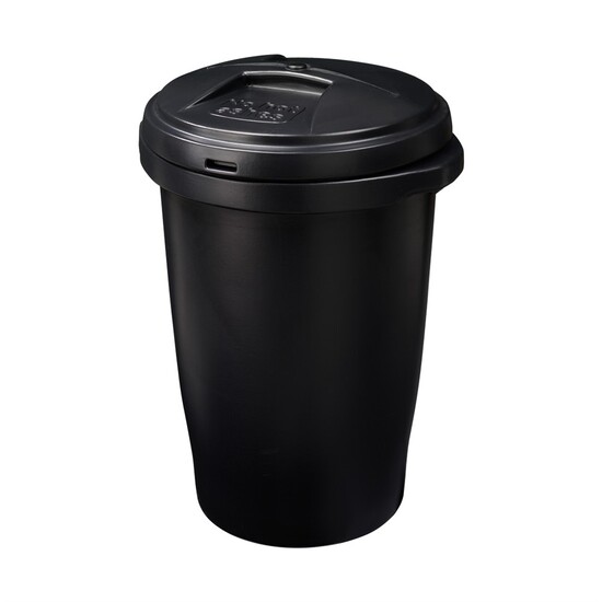 Black Plastic Dust Bin with Lid