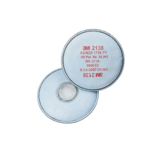 3M 6000 Series 2138 P3 Filters (Sold In Pairs)