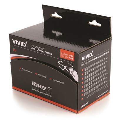 Riley Vivid moist lens wipes 200 per box
