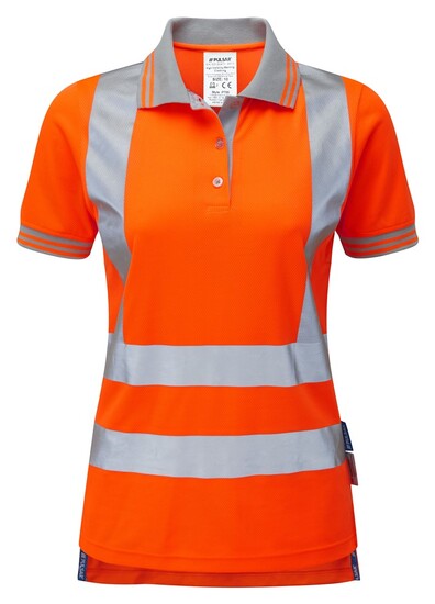 PULSAR® Hi-Vis Ladies Polo Shirt-Orange