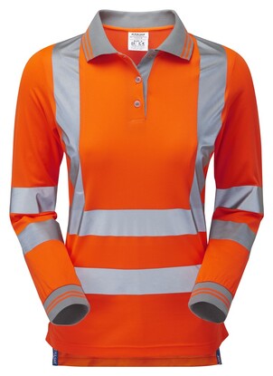 PULSAR® Rail Spec Ladies Long Sleeve Polo Shirt-Orange