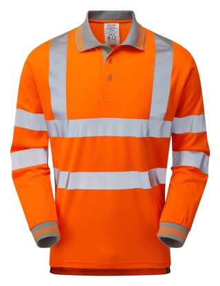 Show details for PULSAR® Rail Spec Long Sleeve Polo Shirt-Orange
