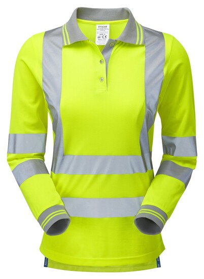 Picture of PULSAR® Ladies Long Sleeve Polo Shirt-Yellow