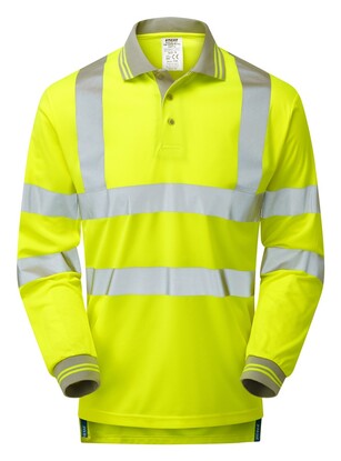 PULSAR® Long Sleeve Polo Shirt-Yellow