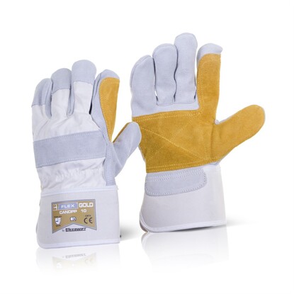 Show details for Double Palm High Quality B-Flex Gold - Chrome Rigger Glove