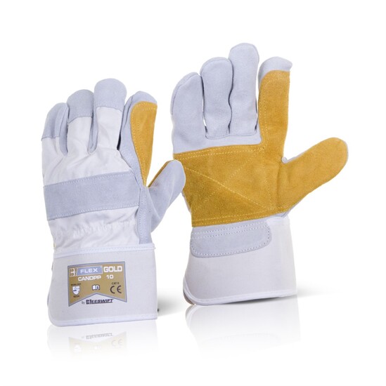 Picture of Double Palm High Quality B-Flex Gold - Chrome Rigger Glove