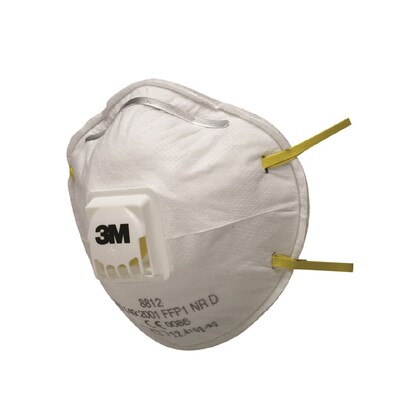 Show details for 3M 8812 FFP1 Cup-Shaped Valved Dust/Mist Respirator - Box of 10
