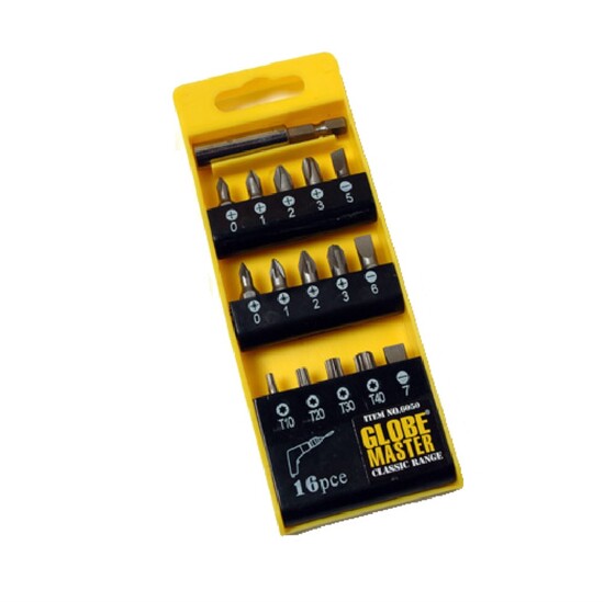 16 pce Screwdriver Bit Set