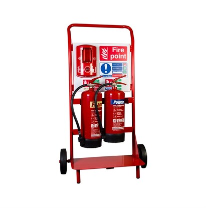 Double Fire Extinguisher Fire Point Trolley (No Bucket)
