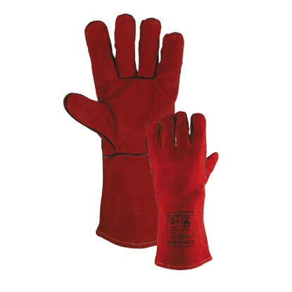 Standard Welders Gauntlet Red (Cow Split Leather) - Size 10