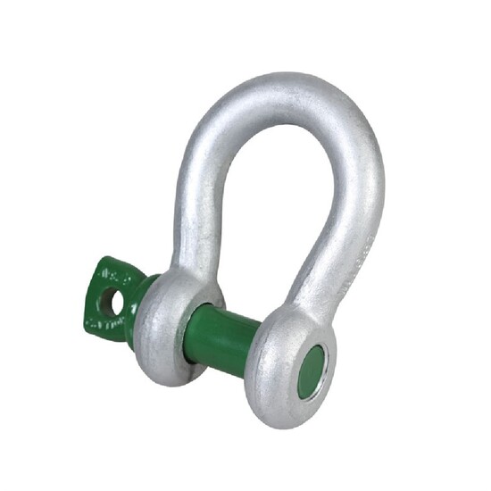 Green Pin Bow Shackle (Grade 6) c/w Screw Collar Pin