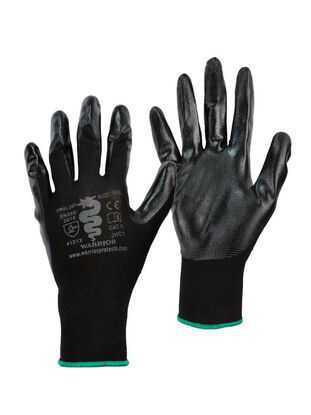 Warrior Nitrile Coated Gloves Black