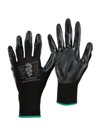 Warrior Nitrile Coated Gloves Black