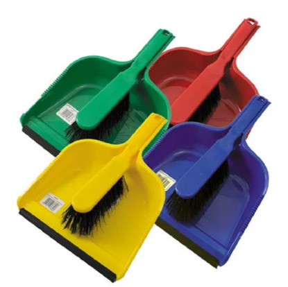Dustpan & Stiff Brush Set - Colour Coded