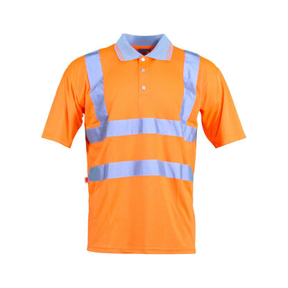 Hi Viz Polo Shirt - Short Sleeve - Orange - Warrior