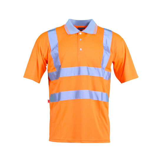 Hi Viz Polo Shirt - Short Sleeve - Orange - Warrior