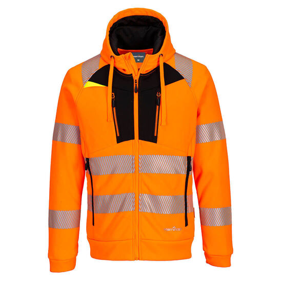 DX482 - DX4 Hi-Vis 1/4 Zip Hoodie Orange/Black