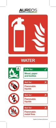 Show details for Fire extinguisher Water 75mm X 200mm Photoluminescent
