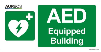 Show details for AED Equipped Building 600mm X 300mm
