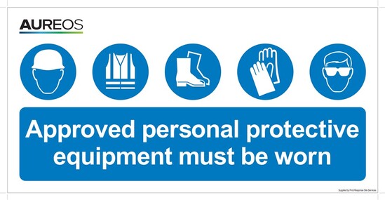 Picture of Approved 5-point PPE must be worn 600mm X 300mm