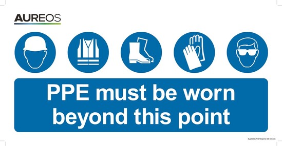 Picture of PPE Must Be Worn Beyond This Point 600mm X 300mm