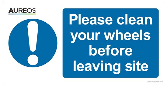 Picture of Please clean your wheels before leaving site 600mm x 300mm