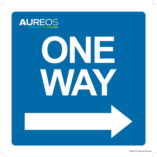 Picture of One Way Only Right Arrow 400mm X 400mm