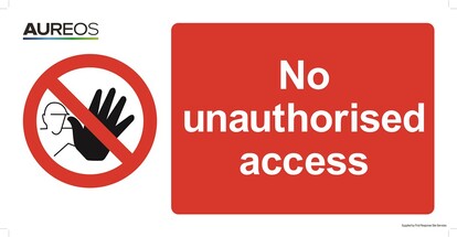 Show details for No Unauthorized Access 600mm X 300mm