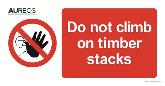 Picture of Do not climb on timber stacks 600mm X 300mm