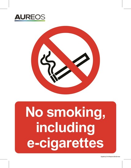 Picture of No smoking including e-cigarettes 200mm X 300mm